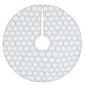 Honigwabe Taupe Neutral Pattern Beekeeper Polyester Weihnachtsbaumdecke (Vorderseite)