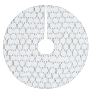 Honigwabe Taupe Neutral Pattern Beekeeper Polyester Weihnachtsbaumdecke