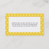 Honigwabe und Biene Personalisiert Visitenkarte (Rückseite)