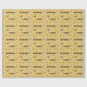Honigwabe und Bienen Individuelle Name und Alter G Geschenkpapier (Flach)