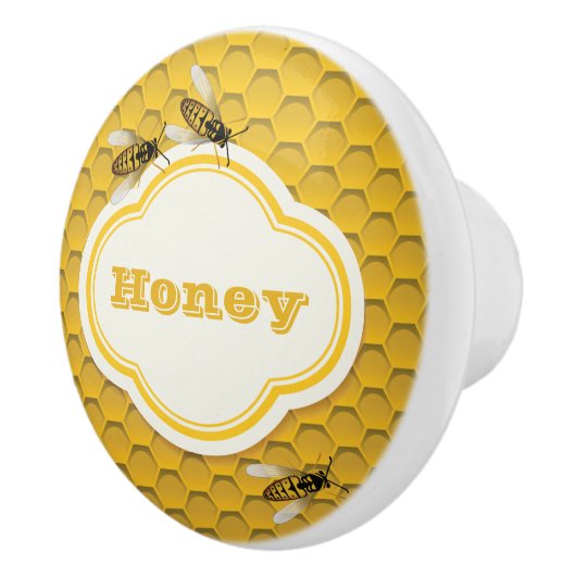 Honigwabe und Bienen Keramikknauf (Rechts)