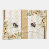 Honigwabe und Bienenblüte Geschirrtuch (Horizontal)