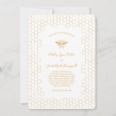 Honigwabe und Bienenhochzeit Einladung (Vorderseite)