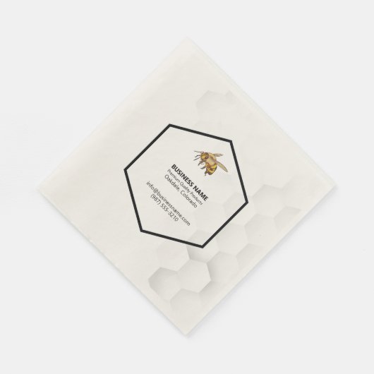 Honigwabe und Bienenlogo Honig schmecken Napkins Serviette (Ecke)