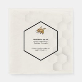 Honigwabe und Bienenlogo Honig schmecken Napkins Serviette