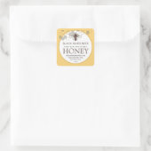 Honigwabe und Bienenroh Quadratischer Aufkleber (Tasche)