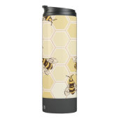 Honigwabe und Hummeln | PERSONALISIERT Thermosbecher (Nach rechts gedreht)