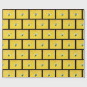 Honigwabe und Hummelwabe Gelb und schwarz Geschenkpapier (Flach)