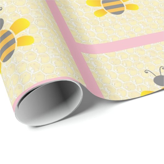 Honigwabe und Hummelwabe Gelb und schwarz Geschenkpapier (Rolleneckpunkt)