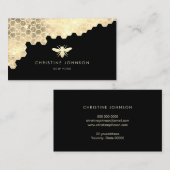 Honigwabe und Imitate Goldbiene Glitzer Visitenkarte (Vorne/Hinten)