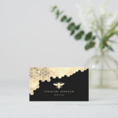 Honigwabe und Imitate Goldbiene Glitzer Visitenkarte (Stehend Vorderseite)