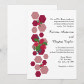 Honigwabe und Rose Hochzeit Einladung (Vorne/Hinten)