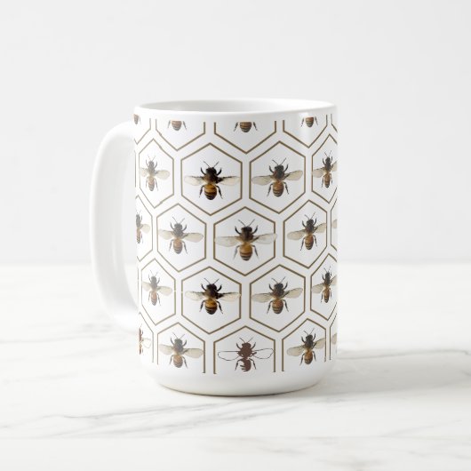 Honigwabe und Western Honeybeeper Kaffeetasse (Vorderseite Links)