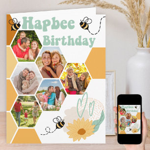 Honigwaben 6 Foto-Collage Hapbee Geburtstag Karte