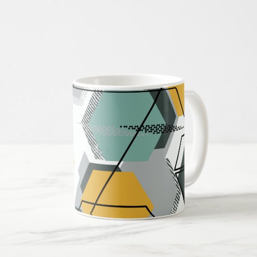 Honigwaben Abstraktes geometrisches Muster.1 Kaffeetasse (VorderseiteRechts)