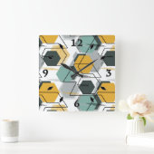 Honigwaben Abstraktes geometrisches Muster.1 Quadratische Wanduhr (Zuhause)