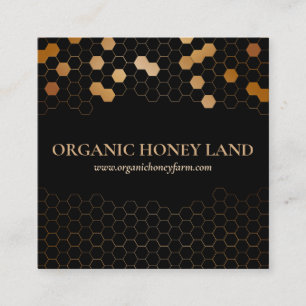 Honigwaben-Biene-Imker-Apiarist-Gold Quadratische Visitenkarte