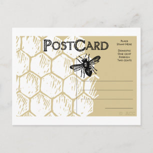 Honigwaben-Biene Postkarte