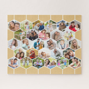 Honigwaben-Fotocollage Individuelles Bild 500 Teil Puzzle