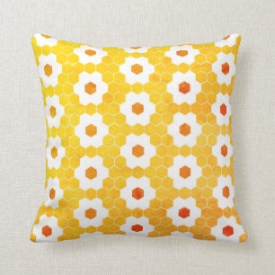 Honigwaben und Blume Kissen