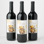 Honigwaben und Braunhonigbär Weinetikett (Flaschen)