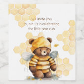 Honigwaben und Braunhonigbär Weinetikett (Einzelnes Label)