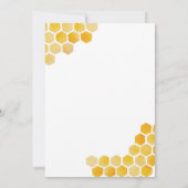 Honigwaben und Braunhonigteddy tragen Babydusche Einladung (Rückseite)