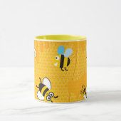 Honigwabenbäume und Cartoon Bee Ringer-Tasse Tasse (Zentrum)