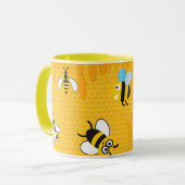 Honigwabenbäume und Cartoon Bee Ringer-Tasse Tasse (Vorderseite Links)