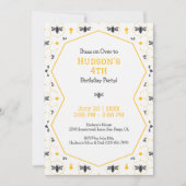 Honigwabenbeere 4. Geburtstags-Party Einladung (Vorderseite)