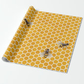 Honigwabenbiene Bienenstöcke Geometric Hexagonal Geschenkpapier (Ungerollt)