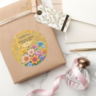Honigwabendusche Honeybee Honey Tropfen Babydusche Runder Aufkleber