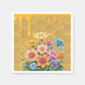 Honigwabendusche Honeybee Honey Tropfen Babydusche Serviette (Vorderseite)