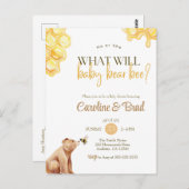 Honigwabendusche, was Babybärendusche Postkarte (Vorne/Hinten)