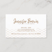 Honigwabenfarm Apiary Gold Simple Visitenkarte (Rückseite)