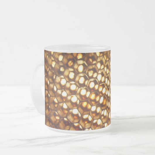 Honigwabengeschenk-Tasse, perfekt für Imker Mattglastasse (Vorderseite Links)