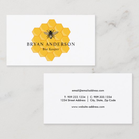 Honigwabenhalter Visitenkarte (Vorne/Hinten)