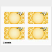 Honigwabenhintergrund mit einer niedlichen Honigbi Rechteckiger Aufkleber (Blatt)