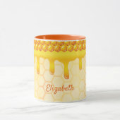 Honigwabenhonig, tropfend Gelbe Bezeichnung Tasse (Zentrum)