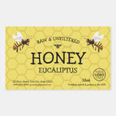 Honigwabenjar-Label Rechteckiger Aufkleber (Vorderseite)
