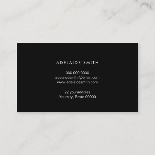 Honigwabenkarte für Honigbienen auf schwarz Visitenkarte (Rückseite)