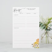 Honigwabenkarte Hummel Bee Kitchen Rezeptkarte (Stehend Vorderseite)