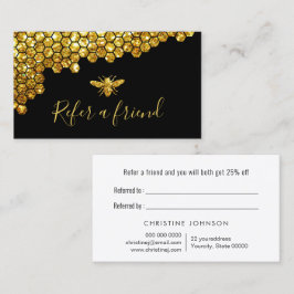 Honigwabenkarte Imitate Gold Glitzer Bienenverweis Visitenkarte