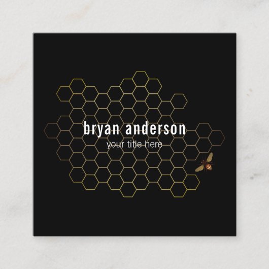 Honigwabenkarte Quadratische Visitenkarte (Vorderseite)