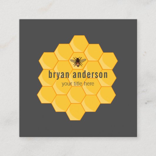 Honigwabenkarte Quadratische Visitenkarte (Vorderseite)
