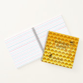 Honigwabenkolben mit fliegenden Honigbienen Custom Notizblock (Innenseite)