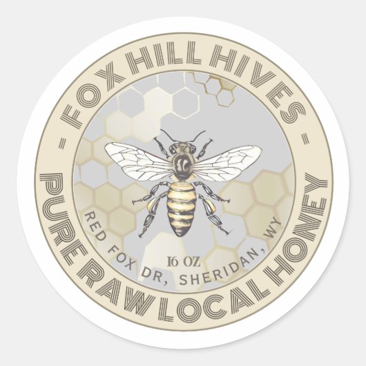 Honigwabenkönigin auf dem White Label Runder Aufkleber (Vorderseite)