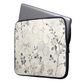 Honigwabenkörper und graue Blume Notebook-Gehäuse Laptopschutzhülle (Vorderseite Links)