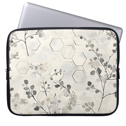 Honigwabenkörper und graue Blume Notebook-Gehäuse Laptopschutzhülle (Vorderseite)