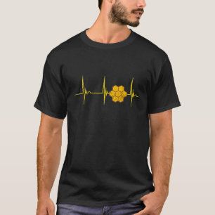 Honigwabenkraub Herbeat Ekg Pulse Honey Bee T-Shirt
